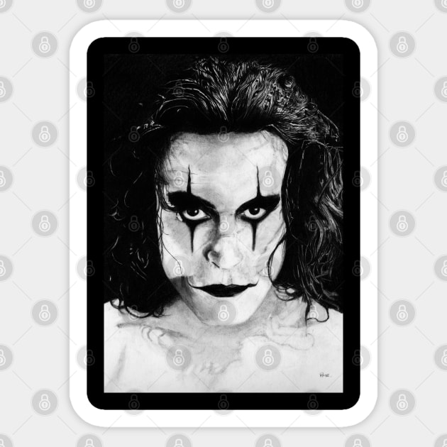 Crow - Brandon Lee Sticker by pencilartist